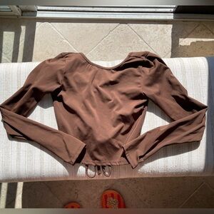 2 Cotton On Cropped Long Sleeve Open Back Shirts